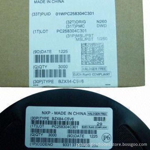 Diode Zener, BZX84-C5V6 NXP Semi-conductors, TO236AB Original Package